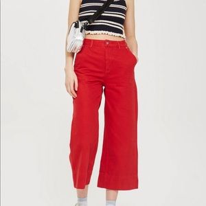 NWOT TopShop Red Culottes